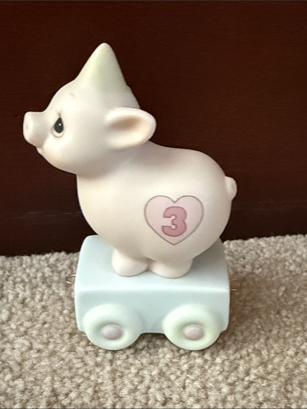 Precious Moments Birthday Train Pig Age 3